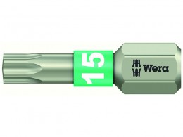 Wera 3867/1 TS Torx TX 15 Torsion Stainless Steel Bits  25mm £3.69